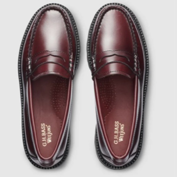 GH Bass Whitney Super Lug Weejun Loafer size 8 Burgundy/Wine - NWT - Picture 4 of 9